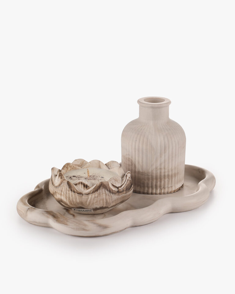 Σετ Διακόσμησης με Κερί, Βάζο & Δίσκο