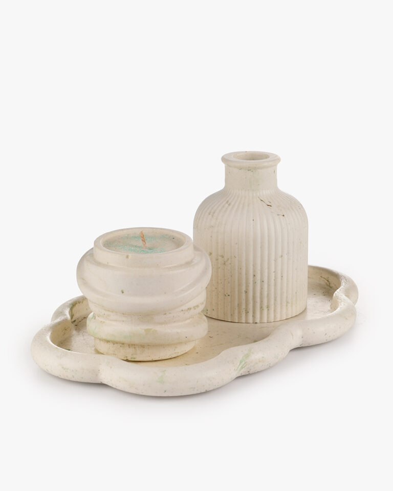 Σετ Διακόσμησης με Κερί, Βάζο & Δίσκο